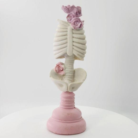 NWT Pastel Goth Spooky Pretty Gothic Rose Skelton Halloween Decor Knick Knack - Picture 1 of 7